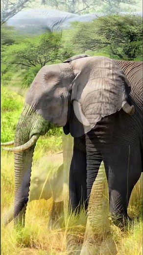 Close-Up Moments of Elephants in the Savanna #elephant #elephants #wildlife #elephantlove #nature