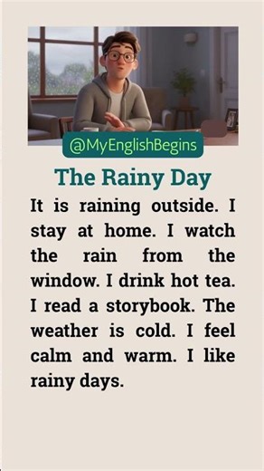 Relaxing Rainy Day 🌧️ (Easy English Shadowing) #learnenglish #speakenglish #shadowing