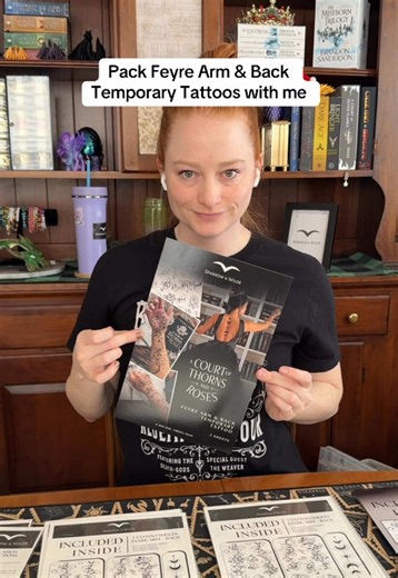 ACOTAR Temporary Tattoos are restocked in my shop! You all sold these out SO QUICK last time, I’m so excited they’re back 🤍 This temporary tattoo set comes with a full Feyre Arm tattoo and a Feyre back tattoo ✨🌙 I am officially licensed by Sarah J. Maas! Also, keep your eye out in a bookstore near you because this order has a very special destination 👀📚 #bookishtattoo #booktattoo #acotar #acourtofthornsandroses #acosf