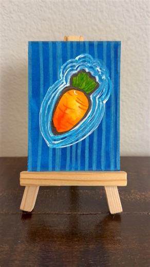 🥕 watercolor carrot with a dark blue background