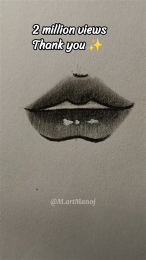 thank you ✨ million views 😊 lips drawing tutorial ✨‪@M.artManoj‬ #drawing #lips #shorts #million