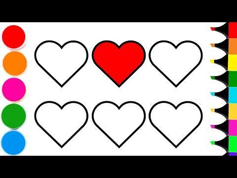 How To Draw Colorful Lovely Hearts | Drawing and Coloring a Cute Hearts | Easy Step by Step Tutorial