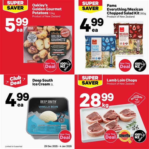 Check out our New Year Deals this week! 🤩 Shop today at New World Aokautere 🛒 🔍 http://bit.ly/NorthIsland-mailer Prices valid 29 December 2025 - 04 January 2026 in North Island stores. | New World Aokautere