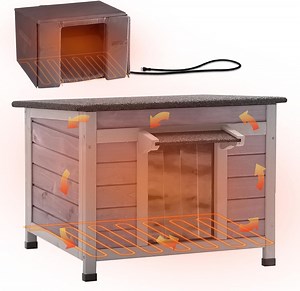 Aivituvin Heated Outdoor Insulated Dog House with Heating Pad and 6-Sided Insulation for Small Dogs and Feral Cats, Keeps Pets Cozy in Winter - Walmart.com