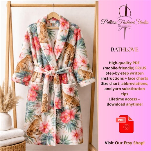 Bathrobe Sewing Pattern PDF – Unisex Hooded Robe, Waist Tie - Etsy