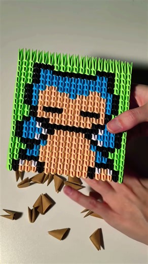 Snorlax origami paper pixel art available on my Etsy shop 🩵