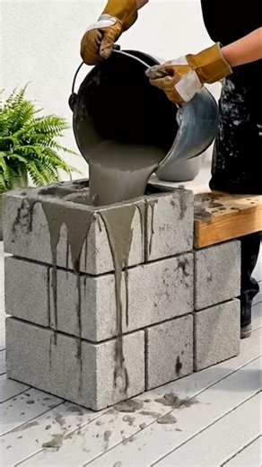 DIY Cinder Block Bench & Planter | Modern Patio Makeover #diy #cinderblock #diybench