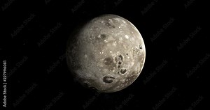 Satellite Oberon or Uranus IV, moon of Uranus, rotating. Loop Stock Video