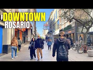 [4K] Downtown Rosario Walking Tour | Córdoba Street & National Flag Monument