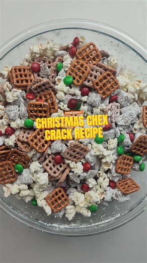 2.1K views · 19 reactions | This Christmas Chex Crack is the ultimate holiday snack—made with cereal, peanut butter, chocolate, popcorn, and candies. Easy to customize, perfect for gifting, and guaranteed to disappear fast! RECIPE at the COMMENT ➡ | Easy Family Recipes by Walking on Sunshine Blog | Facebook
