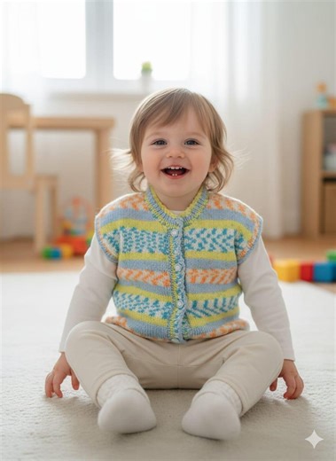 Hand Knitted Baby Vest Made to Order Colorful Cotton Knit Baby Waistcoat 0–5 Years - Etsy