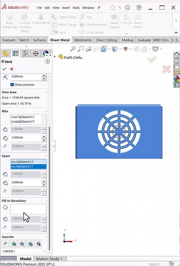 Vent Design in SolidWorks Sheet Metal | Airflow Cutouts #shorts