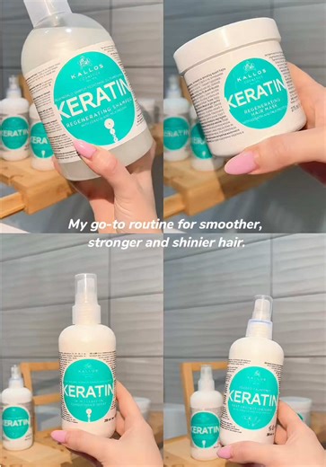 👉My go-to routine for smoother, stronger and shinier hair. ✨Recently I introduced the Kallos Keratin range into my hair care routine. It’s formulated with keratin and milk proteins, designed to help regenerate and protect the hair fiber. 💚 The products I’m using are: • Keratin Regenerating Shampoo – gently cleanses and helps strengthen the hair • Keratin Regenerating Hair Mask – for intense hydration and repair • Keratin Heat Protection Spray – protects hair before using a hair dryer or flat i