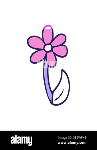 power up animation of cartoon doodle spring flower Stock Video Footage - Alamy