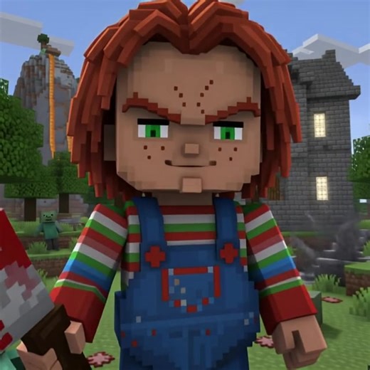 Chucky Takes Over Minecraft! 🔪🩸 #Minecraft #Chucky #HorrorGaming #ChildsPlay #Shorts