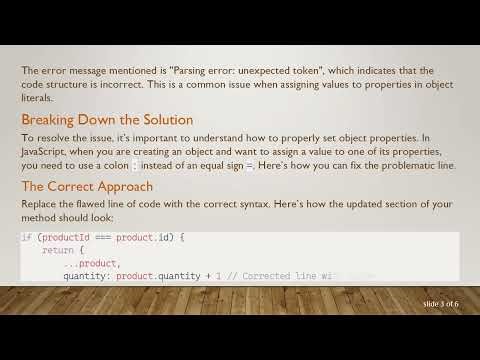 Resolving React Parsing Errors: The quantity Assignment Mistake
