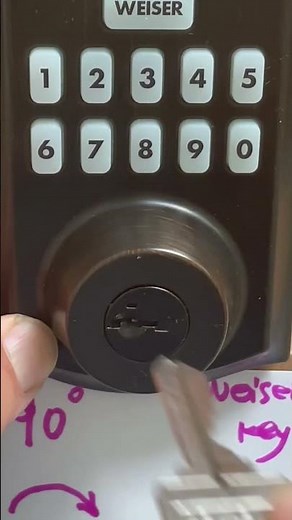 Weiser lock re keying(make sure the door is open and the lock is in the locked position)