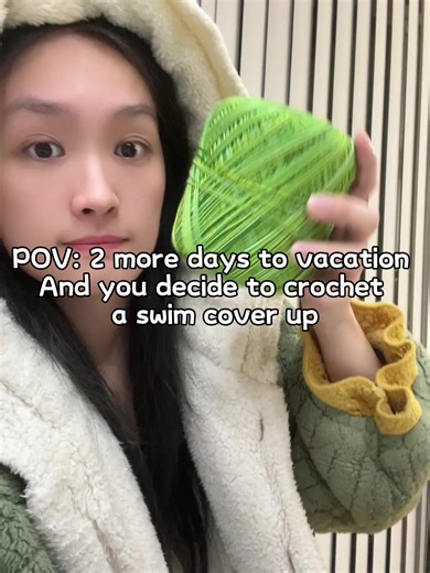 Running from freezing foggy 😶‍🌫️ to warming sunny 😎 quick project ✅ #mercuryduskhandmade #crochetswimcoverup #crochetidea #vacation #handmade