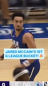 Welcome to the G League, Jared McCain! The 2024 NBA first round pick scores his first bucket for the @delawarebluecoats on ESPN . 🤝 | NBA G League