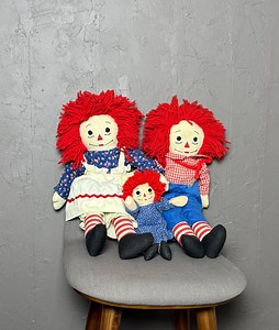 Vintage 1960's Raggedy Ann Doll Trio Andy + Baby Ann Dolls - Etsy UK