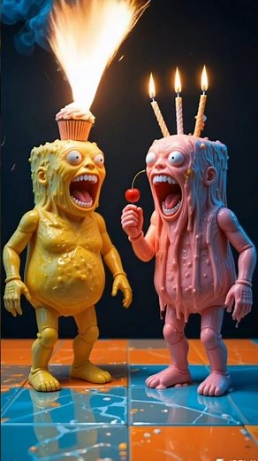 Exploding Cake Battle! 🎂💥 Cursed Birthday Gone Wrong #Shorts #HorrorComedy #3DAnimation #funnyhorror