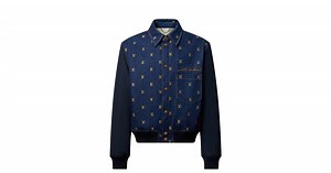 Products by Louis Vuitton: Upcycled Denim Varsity Jacket