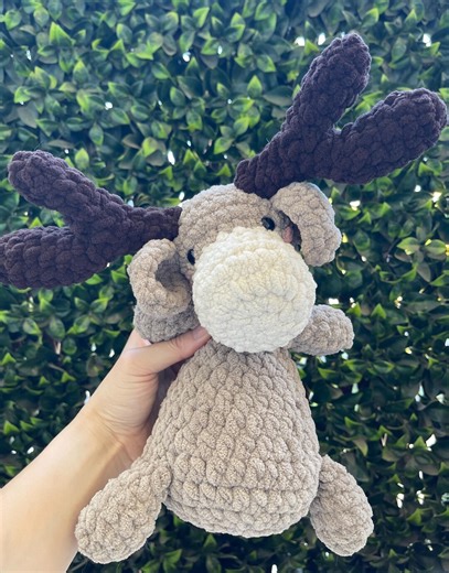 Handmade Moose Amigurumi Crochet Plush With Weighted Beed - Etsy