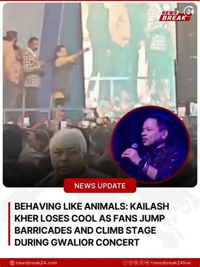 Chaos at Kailash Kher’s Gwalior Concert as Fans Storm the Stage