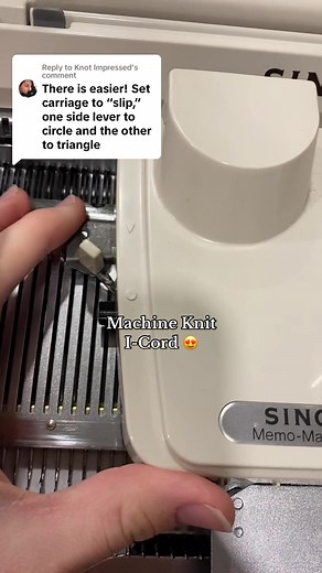 Replying to @Knot Impressed Thank you!! Knitting machines are so cool 😍 #knittingmachine #icord #knittingtutorial #knittingtiktok #knittingmachinetutorial #fyp #darksideoftheloom