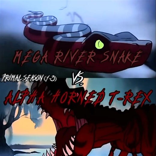 Mega River Snake vs. Alpha Horned Tyrannosaurus Rex #edit #primal @Silaszilla2011