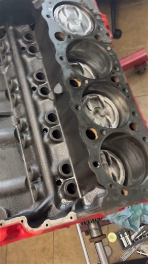 Small block Chevy race engine getting freshened up #racecar #diy #mechanic #smallblockchevy #chevy