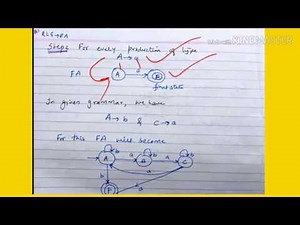 Conversion of right linear grammar to Finite Automata ( examples) - lecture81/ toc