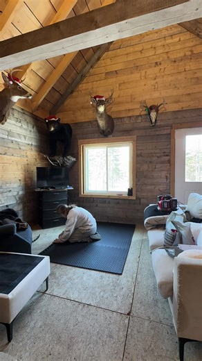 Final Clean of the Off-Grid Cabin Living Room