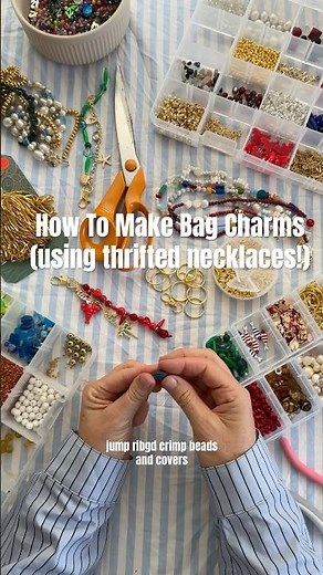 How To Make Bag Charms - using thrifted necklaces! ♻️ #diy #bagcharm #diyprojects