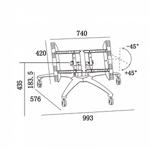 [Hot Item] Mobile TV Cart on Wheels for 30-60 Inch TV, Low Profile Floor Monitor Cart for 30-60 Inch Screen
