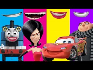 Despicable Me 3 Minions Wrong Mouth Gru Thomas Train Lightning McQueen Cars Finger Family Nursery