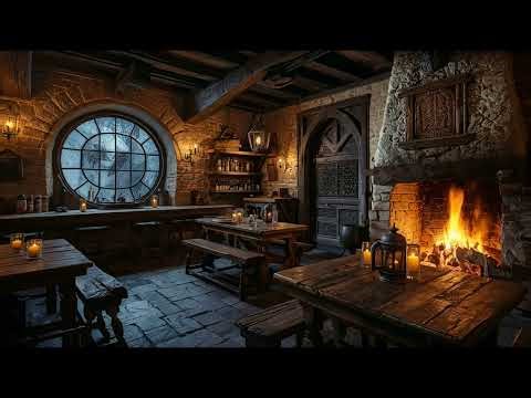 Quiet Medieval Inn at Night 🍺 Cozy Tavern Ambience for Sleep & Relaxation