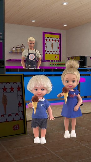 Tommy Loses His Ice Cream | Barbie Ice Cream Adventure