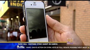 Close call: Lightning strike caught on camera
