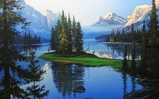 Yushkevich Victor / 写实风景画~加拿大贾斯珀国家公园的风光