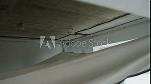 Installing and maintenance stretch ceiling in new flat. Construction of apartment Stock Video