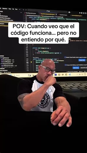 AM CODE | PROGRAMACIÓN 🖥️ on Instagram: "🤯 Cuando el código funciona y no tienes ni idea de por qué… Ese mini milagro que nos salva la tarde 😅💻 👇Cuéntame si también finges que lo entendiste o solo das gracias al compilador 🙏 💻 Sígueme en @amcodeoficial para más memes y contenido de programación🤝 🚀 Porque programar no siempre es fácil, pero siempre vale la pena. #Programadores #CodingLife #DeveloperHumor #TechMemes #ProgrammerLife #CodeHumor #Reels #ReelHumor #MemeDelDía #JuniorDevProble