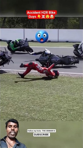 Superbike 400 KM / H Bike Kawasaki Ninja H2R Bike Accident 😲#shorts #bikeaccident #ninjah2r