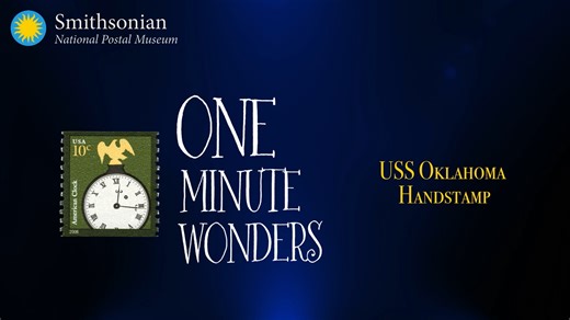 This hand-held, traditional Navy three-bar cancellation device was recovered from the capsized USS Oklahoma. It still bears the date “Dec 6, 1941 PM,” the day before the ship capsized and sank early Sunday morning during the attack on Pearl Harbor. The device shows evidence of water damage, and possibly even ash, hallmarks of its tragic past. Learn more in this video from our One Minute Wonders series. | Smithsonian National Postal Museum