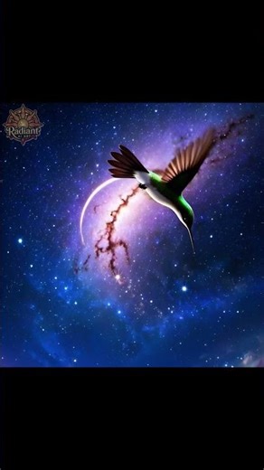 Hummingbird Flying with the Galaxy AI Animation