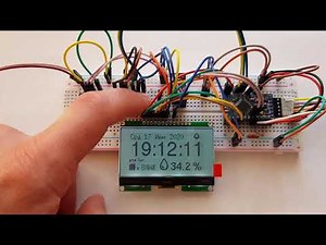 Часы 2.2 lcd ST7565 погодная станция