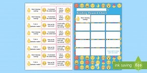Emoji Themed Reading Sticker Reward Chart