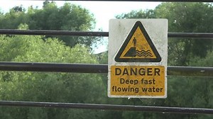 deep water danger sign concept