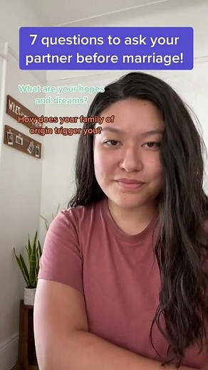 7 Questions to Ask Your Partner Before Marriage (According to a Therapist) | The Knot #shorts