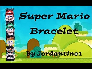New Alpha Loom / Rainbow Loom Super Mario Bros Bracelet Pattern - Luigi Peach Bowser